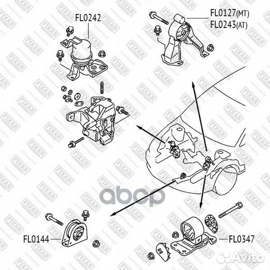 Опора двс зад FL0127 fixar