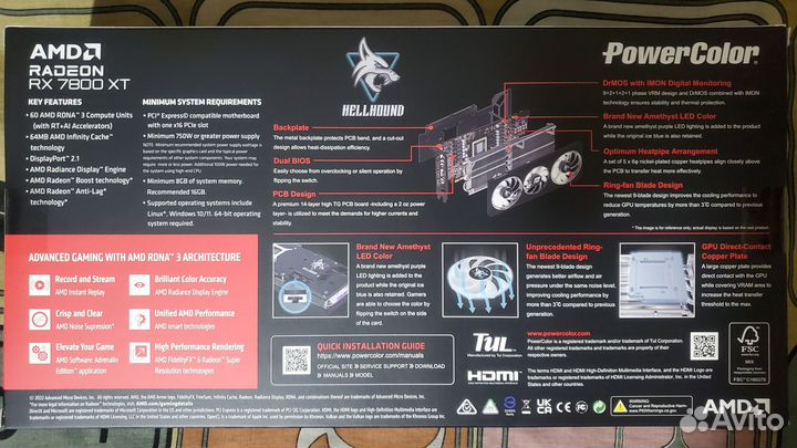 RX 7800 XT Hellhound PowerColor AMD Radeon