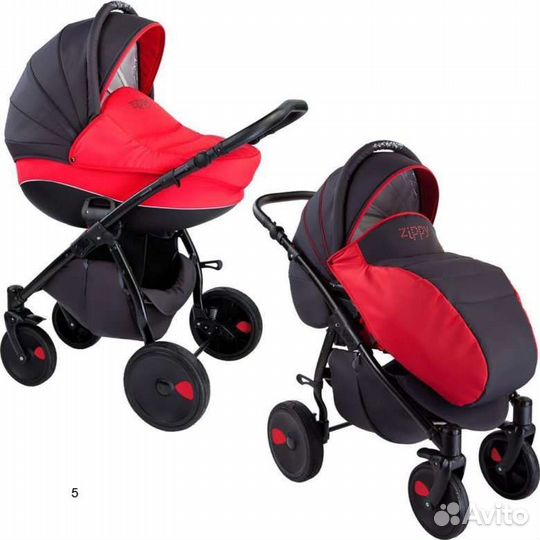 Коляска tuttis zippy new 2 в 1 фуксия