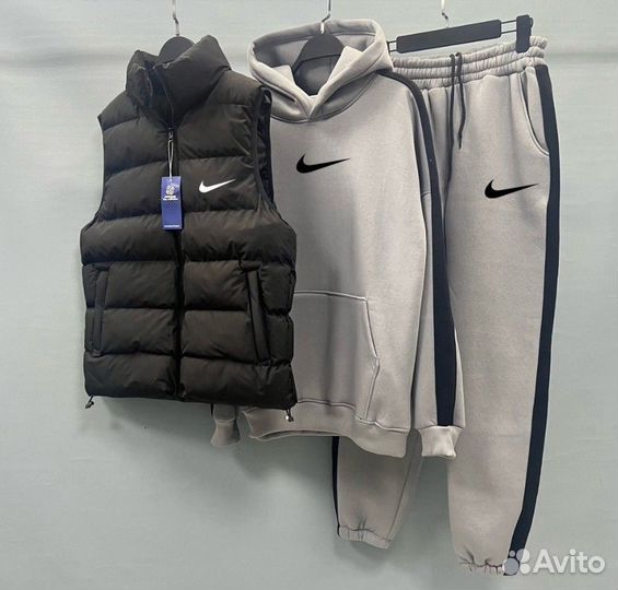 Мужской флисовый спортивный костюм Nike тройка