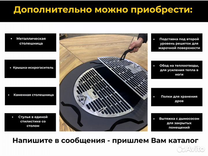 Стол с очагом, барбекю для ресторана