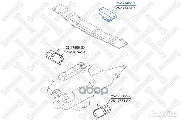 25-17740-SX подушка двигателя задняя Nissan Ki