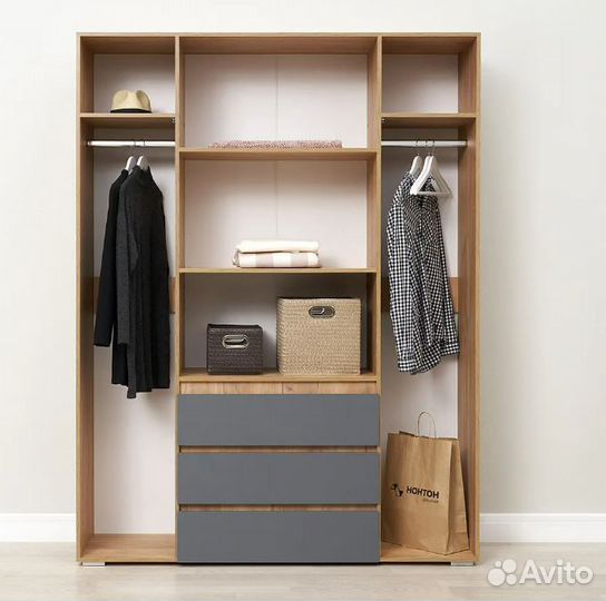 Шкаф 4-х створчатый с ящиками Ирма дуб крафт золот