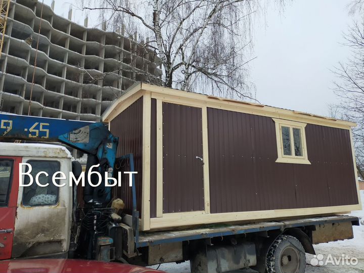 Жилая бытовка с установкой через забор