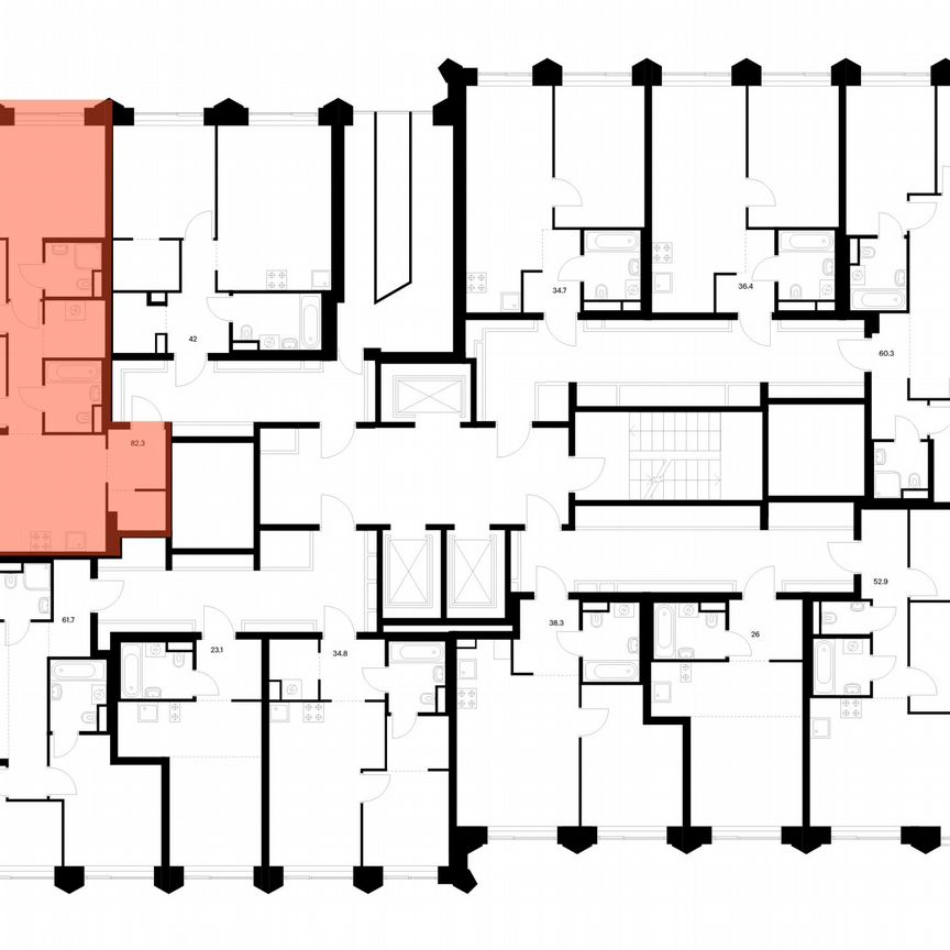 3-к. квартира, 82,3 м², 2/25 эт.