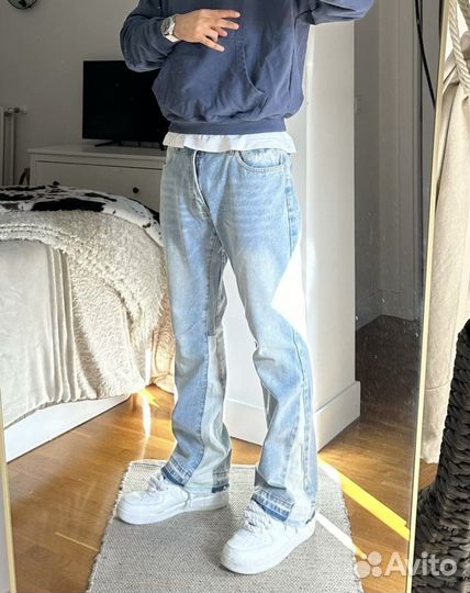 Джинсы Zara Flared ZIP blue