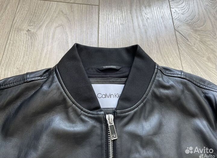 Новый кожаный мужской бомбер Calvin Klein