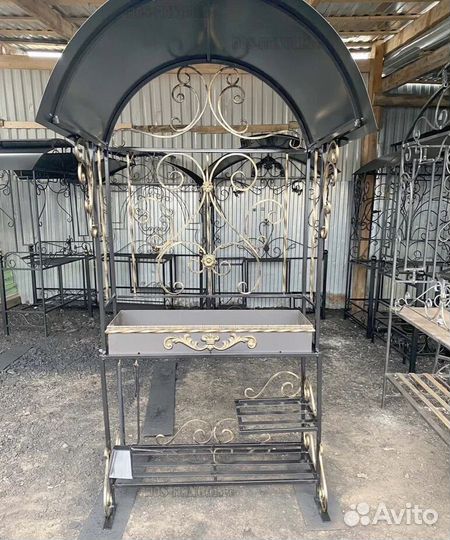 Мангал лофт с крышей