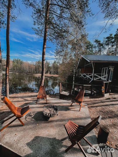 Баня на дровах у озера