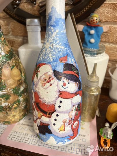 Бутылка декупаж