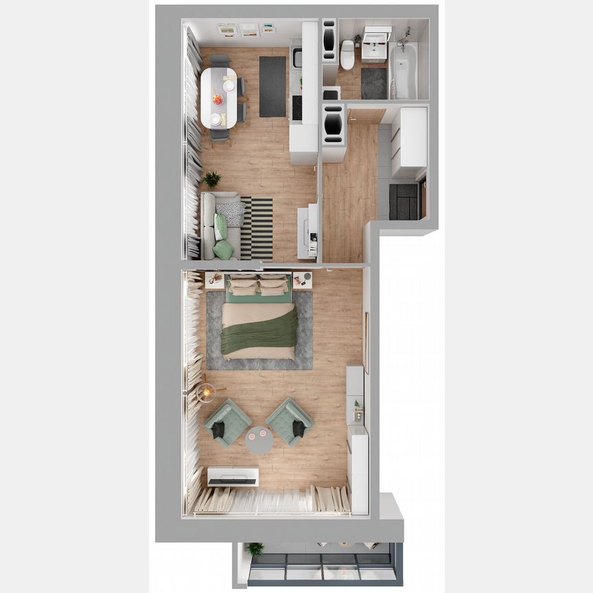 1-к. квартира, 52 м², 19/23 эт.