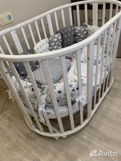 Кровать детская трансформер круглая овальная