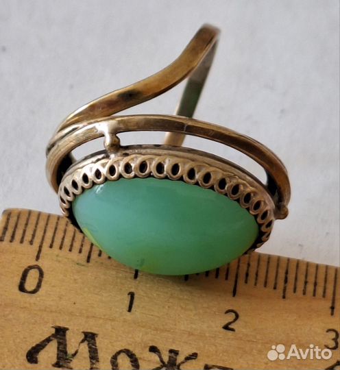 Кольцо с хризопразом СССР