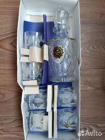 Набор - графин и 6 стопок хрусталь