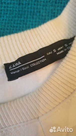 Свитшот zara экокожа 44