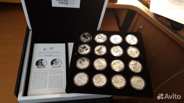 Набор монет Олимпиада Сочи 2014г. Серебро. Пруф