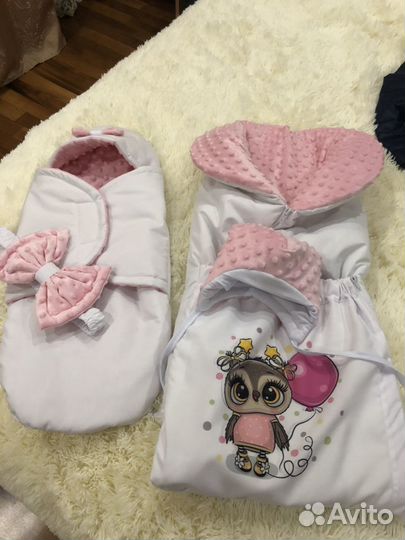 Конверт и кокон для новорожденной