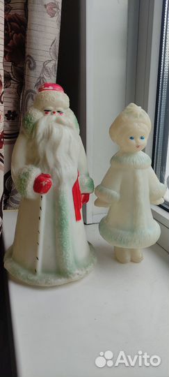 Дед мороз и снегурочка СССР пластик