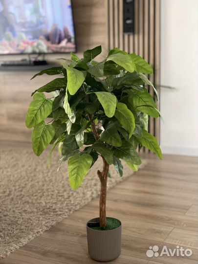 Искусственное дерево, зелень, цветы