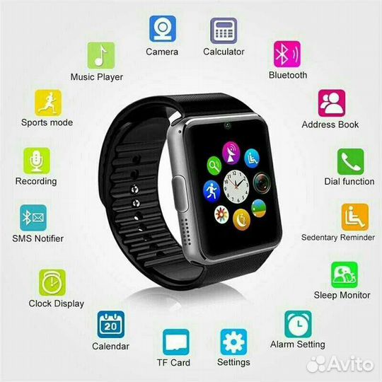 Новые. SmartWatch GT08 (умные смарт часы)