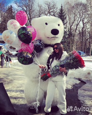 Шоковое Поздравление от белого мишки (2.6 метров)