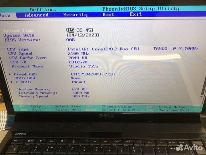 Dell studio 1555 разбр