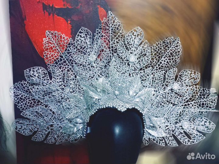 Серебряные кокошники короны на голову