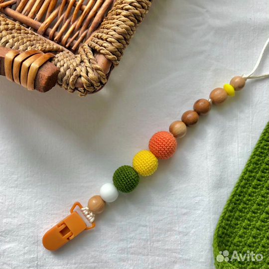 Вязаная игрушка, погремушка, грызунок, держатель