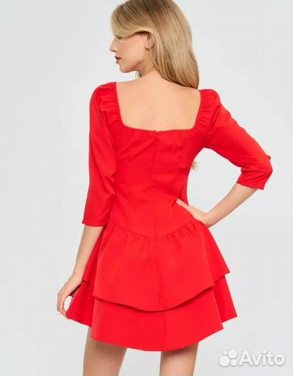 Красное платье мини
