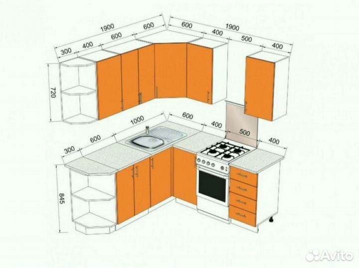 Кухня угловая 190х190 со склада