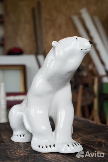 Большой Белый Медведь лфз фарфоровая статуэтка