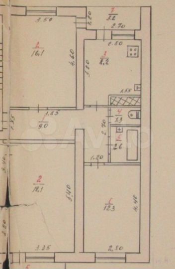 2-к. квартира, 49,6 м², 3/5 эт.