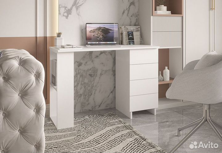 Стол письменный с ящиками и полками