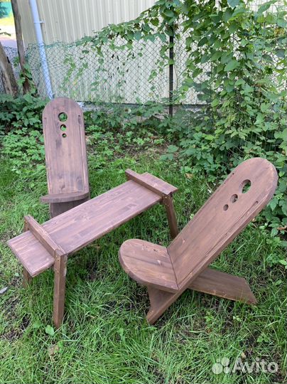 Деревянная мебель 2 стула и стол Викинг