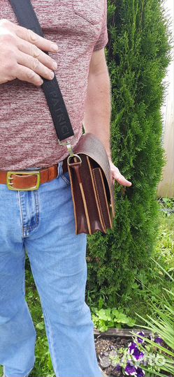 Сумка натуральная кожа, ручной работы