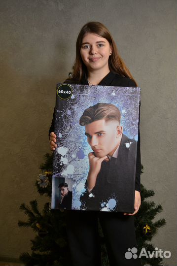 Портрет по фотографии на холсте