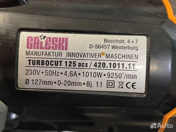 Циркулярная пила по камню galeski Turbocut 125 DCS