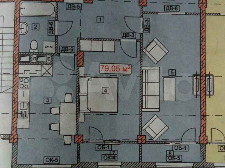 3-к. квартира, 79 м², 6/12 эт.