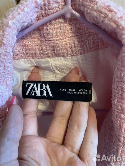 Твидовый пиджак zara,L