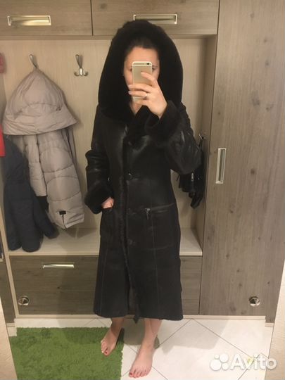 Дубленка натуральная с норкой женская 42-44 ivagio