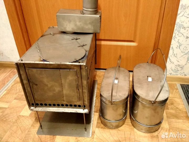 Печка складная туристическая (сталь/титан) (2.3кг)