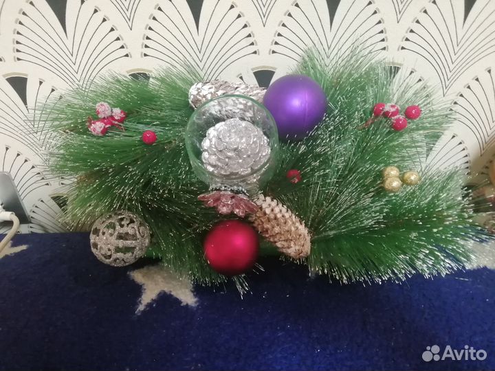 Новогодний декор свеча