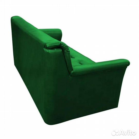 Диван прямой трёхместный / Зелёная экокожа