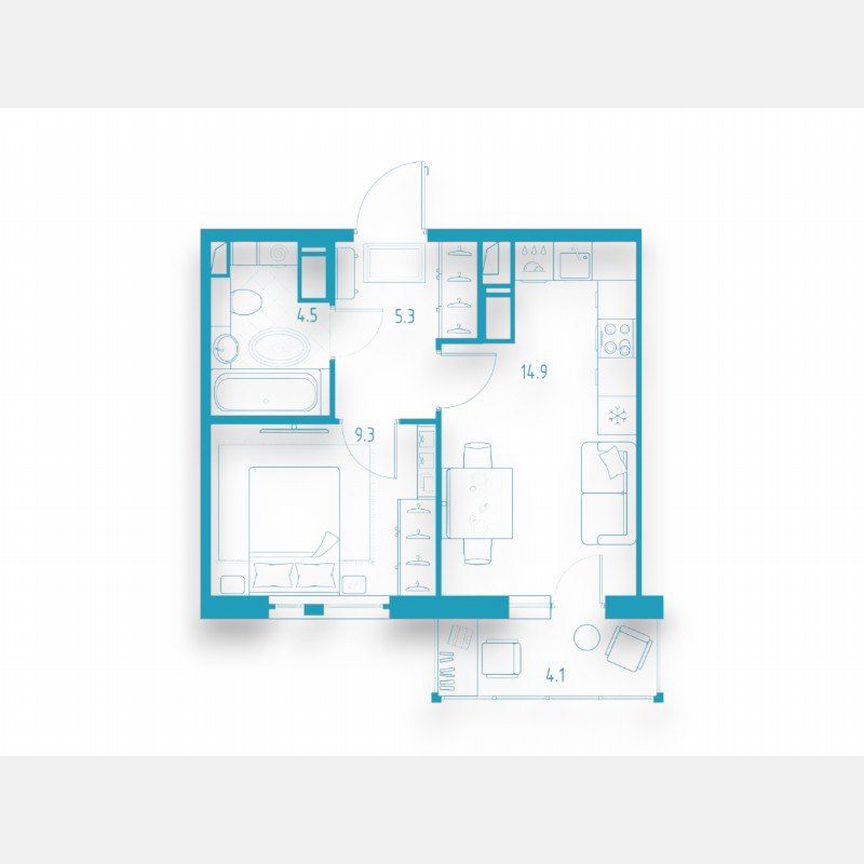1-к. квартира, 35,2 м², 8/12 эт.