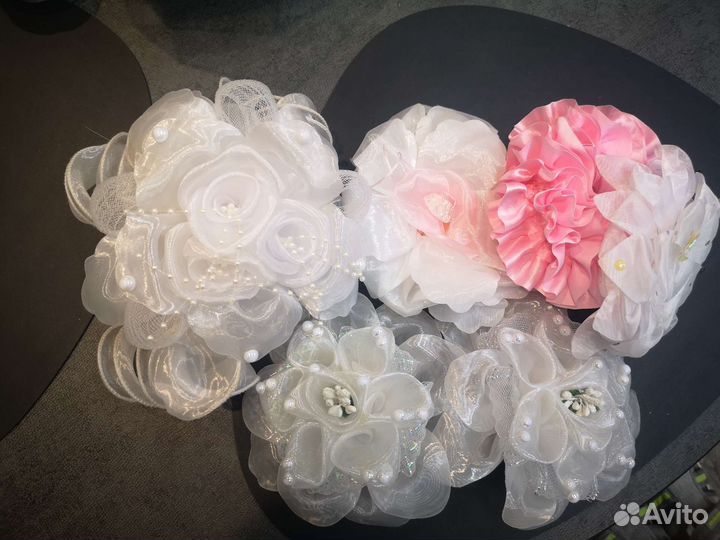 Банты для волос белые