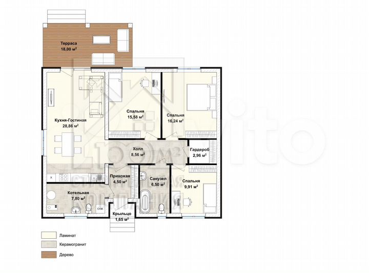 Коттедж 121 м² на участке 6,9 сот.