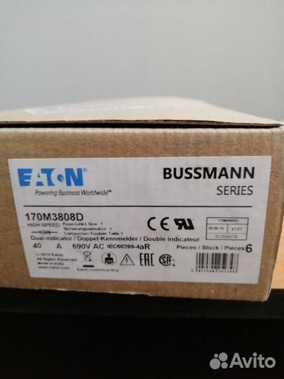 Быстрый предохранитель eaton bussmann 170M3808D, 6