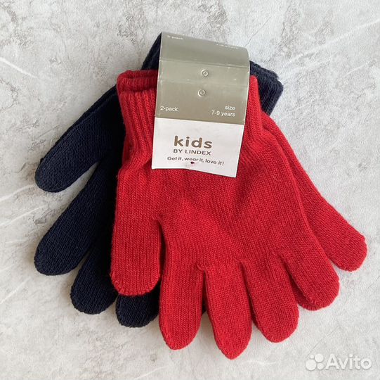 Перчатки детские, 2шт/уп. Новые. Lindex