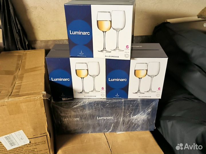Бокалы для вина luminarc, 300ml, 6шт, новые