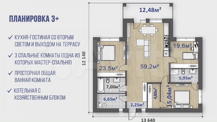Дом 150 м² на участке 6,5 сот.
